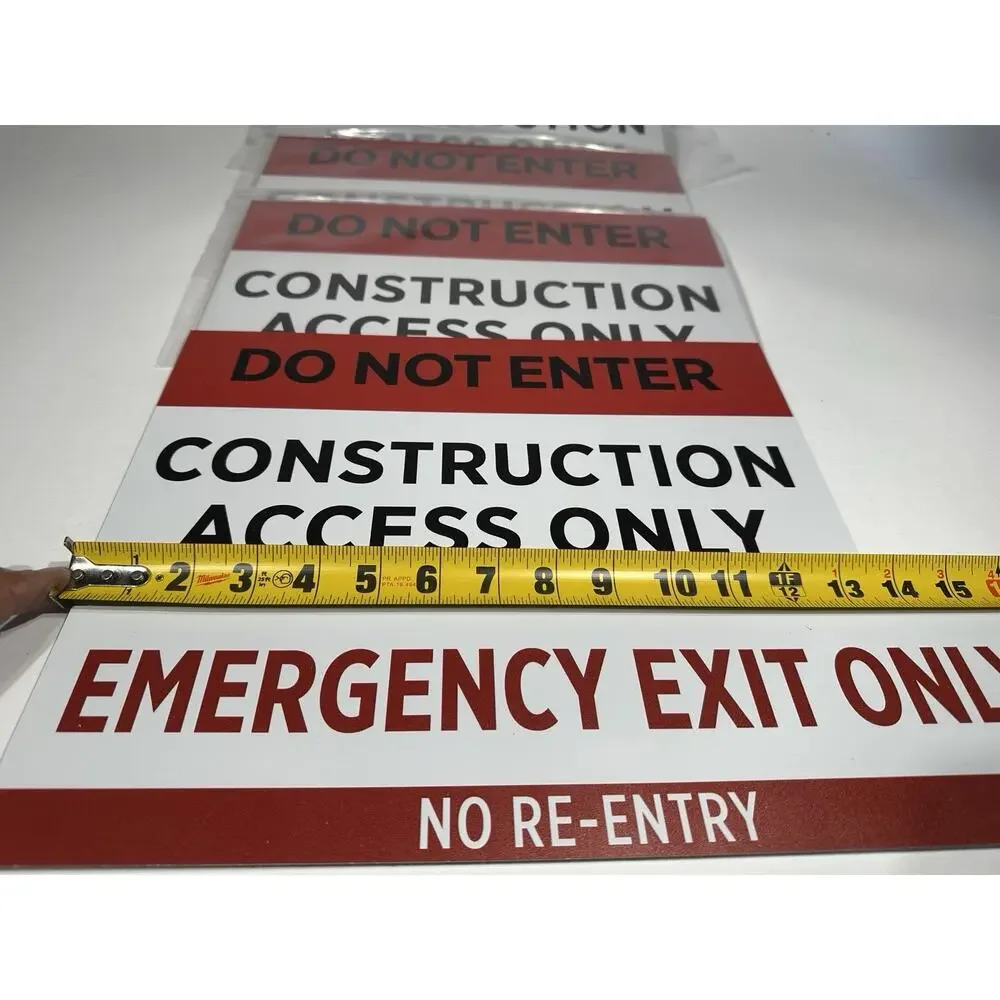 Bulk Lot Aluminum Construction & Emergency Exit Signs – Adhesive Backed